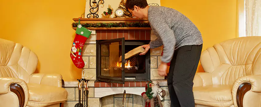 Rusted Metal Fireplace Restoration in Aurora, California